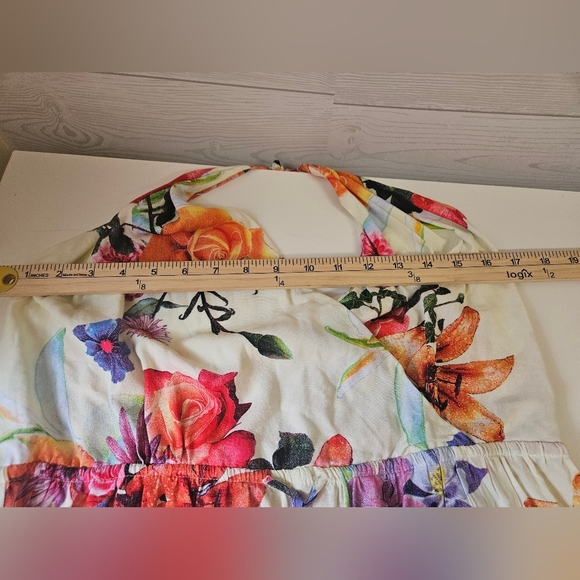 HMS -Dress Floral Wrap Rumper  Women's Sz L  100%Rayon - Picture 5 of 8